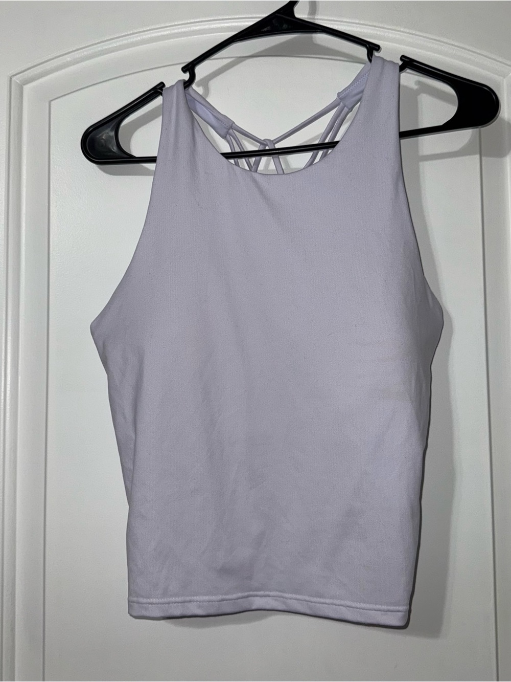 NWT Fabletics Strappy Built In Bra Tank Top Women’s Size Medium Lilac Purple